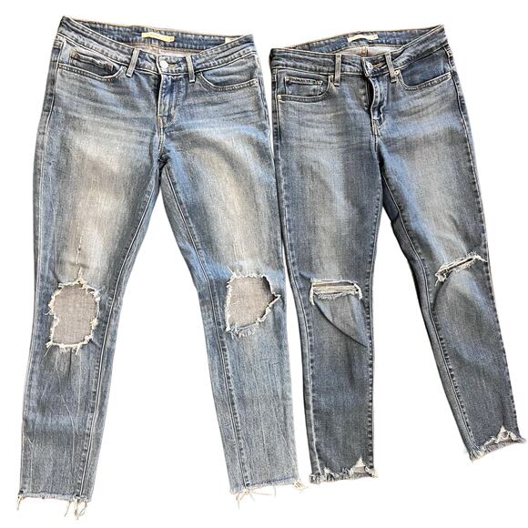 Levi's 711 Skinny Jeans | Size 27 Bundle | Light Wash Distressed Lot - Picture 1 of 5